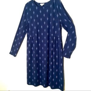 J.Jill Knit Tunic Dress  in Blue Motif Print - M